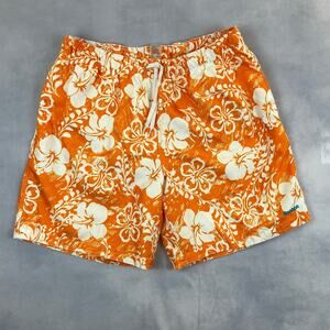 Reebok Tropical Floral Orange Swim Trunks Board Shorts Men XL